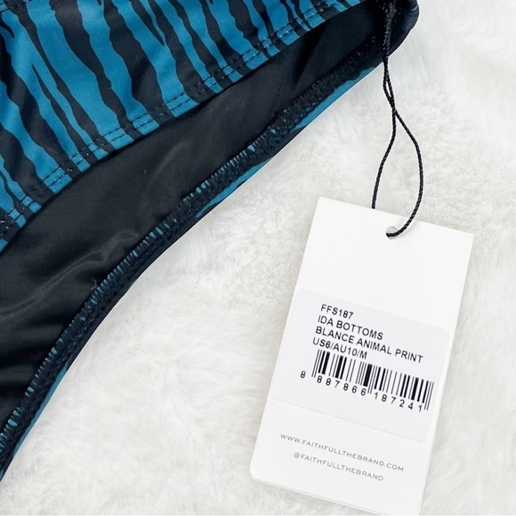 NWT Faithfull the Brand Ida High Cut Bikini Bottoms in Blance Animal Print - Picture 7 of 8